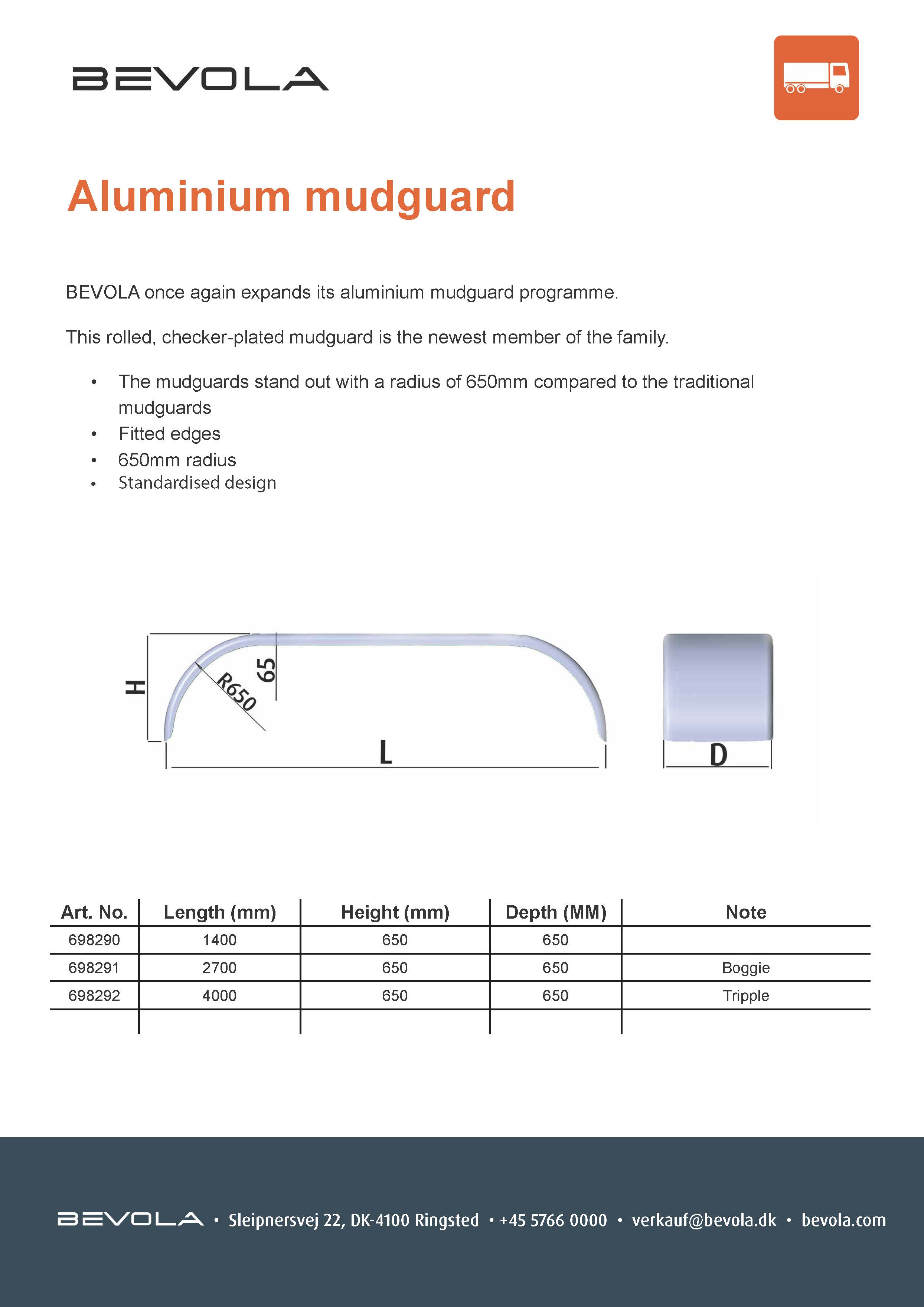 Aluminium mudguards